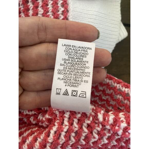 Spring And Mercer Women's XL Pink White‎ Knit Sweater Single Button Cardi - Picture 7 of 7